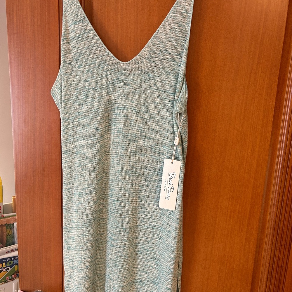 Blue and White Sleeveless Dress